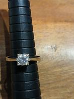 Mooi Zilveren Zirconia ring in vierkante zetting, Ophalen of Verzenden, Dame, Zilver, Zilver
