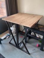 Bar tafel met 2 velvet roze barkrukken, Huis en Inrichting, Barren, Ophalen of Verzenden, Zo goed als nieuw