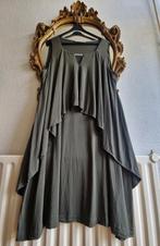Als nieuw Mat. Fashion kaki viscose lagen a lijn jurk tuniek, Jurk, Ophalen of Verzenden, Zo goed als nieuw, Mat.