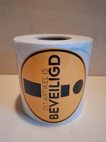 Rol met 500 beveiling waarschuwing stickers. Nieuw.  beschikbaar voor biedingen
