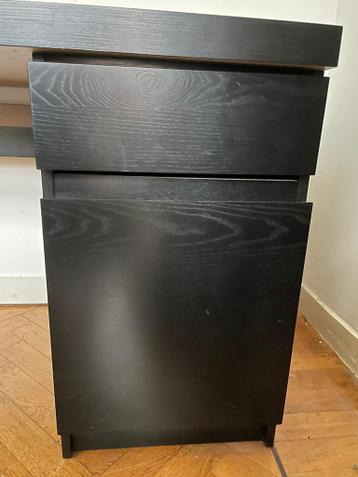 Ikea malm bureau zwart/bruin - afbeelding 3