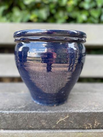 Blauwe geglazuurde plantenpot, NIEUW! beschikbaar voor biedingen