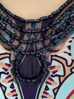 J353 Ana Alcazar maat 36=S jurk jurkje beige/zwart/groen, Beige, Ophalen of Verzenden, Zo goed als nieuw, Knielengte