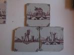 drie leuke wandtegels met boerderijen op eilandjes, Antiek en Kunst, Ophalen of Verzenden