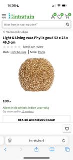 Light & Living vaas goud 2x, Huis en Inrichting, Tafels | Salontafels, Ophalen of Verzenden