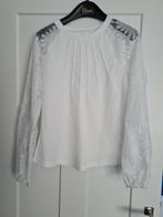 Top of blouse met doorschijnende mouwen incl verz, Maat 38/40 (M), Wit, Nieuw, Ophalen of Verzenden