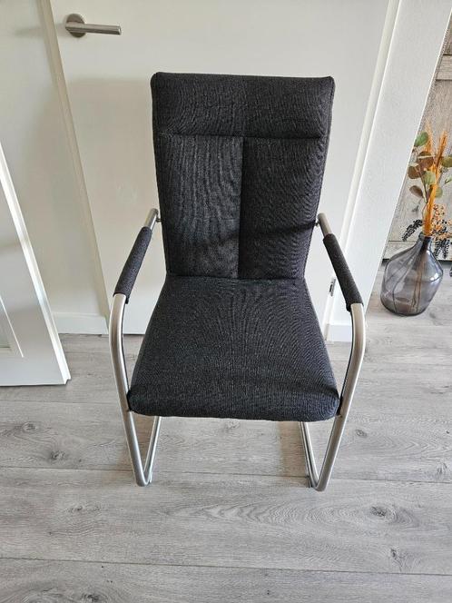 6x Lucento armstoel | stof | Kleur antraciet, Huis en Inrichting, Stoelen, Zo goed als nieuw, Vijf, Zes of meer stoelen, Stof