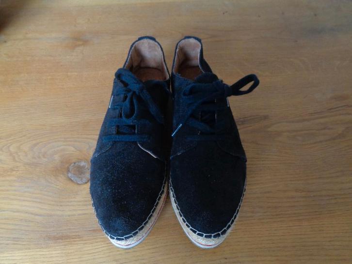 SHABBIES zwart suede hoge espadrilles:mt 41, Kleding | Dames, Schoenen, Zo goed als nieuw, Espadrilles of Moccasins, Zwart, Ophalen of Verzenden