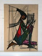 Mid-century modern kunst zwarte dame met harp vanaf €78, Verzamelen, Ophalen, Huis en Inrichting