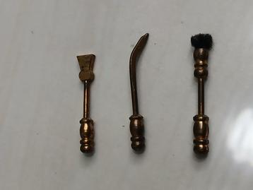 3 metalen accessoires voor bij de haard schaal 1:12 beschikbaar voor biedingen