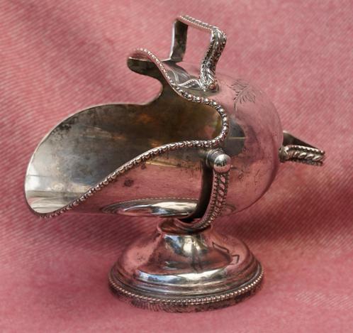Vintage Suikerschep Verzilverd Handgegraveerd, Antiek en Kunst, Antiek | Goud en Zilver, Zilver, Ophalen of Verzenden