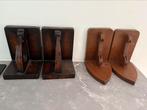 2x2 houten eiken bruine boekensteunen, Ophalen of Verzenden