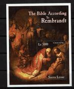 sierra leone 2001 pf blok rembrandt kunst schilderijen, Verzenden, Postfris, Overige thema's