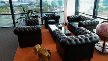 Chesterfield Brighton Zwart Set + Salontafel beschikbaar voor biedingen