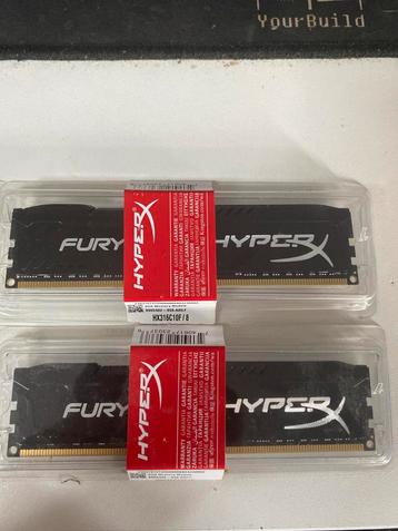 2x 8GB HyperX Fury DDR3 RAM - Nieuw in doos beschikbaar voor biedingen