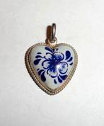 Hanger Hartje Zilver Delfts blauw bloem, Zo goed als nieuw, Hart, Zilver, Verzenden