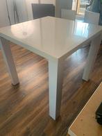 Witte eettafel met 4 stoelen, Gebruikt, Vierkant, Vier personen, 50 tot 100 cm