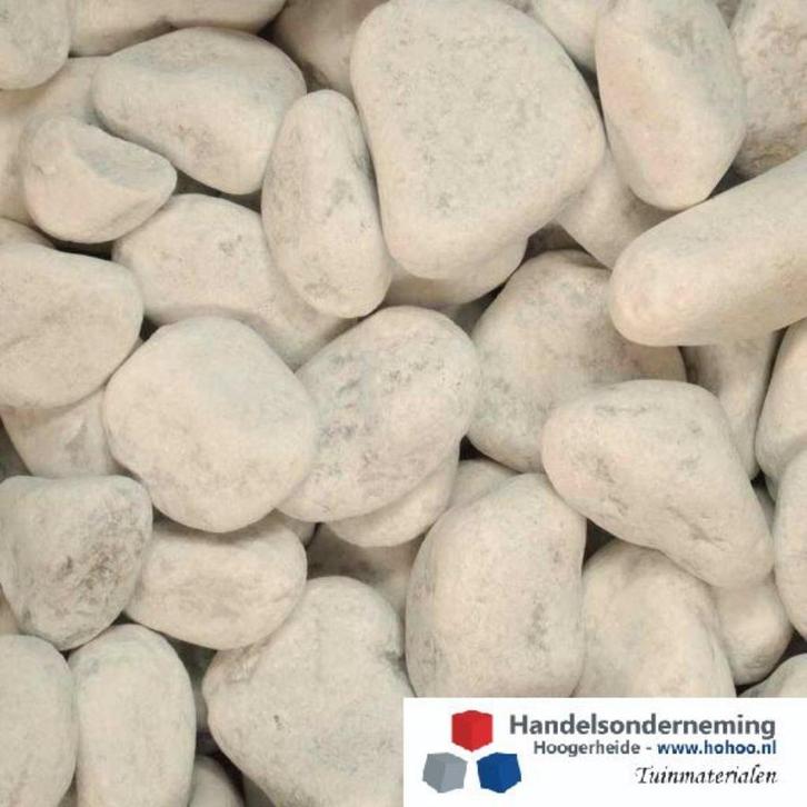 Carrara keien afgeronde witte sierstenen vijver korf tuin, Tuin en Terras, Grind, Keien en Split, Nieuw, Kei, Wit, Overige materialen