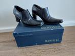 Manfield zwart leren pumps rechthoekige hak maat 36, Pumps, Zwart, Ophalen of Verzenden, Manfield