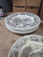 Vintage Borden Set Engels- bruin- flowers, Antiek en Kunst, Antiek | Servies los, Ophalen of Verzenden