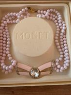 Monet halsketing met srass steen, Sieraden, Tassen en Uiterlijk, Kettingen, Nieuw, Ophalen of Verzenden, Steen of Mineraal, Roze