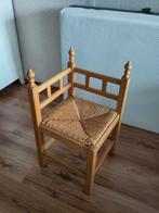 Eiken hoekstoeltje met rieten zitting, Huis en Inrichting, Stoelen, Ophalen, Riet of Rotan, Gebruikt, Bruin
