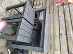 Bar set v buiten grijs, Tuin en Terras, Tuintafels, Ophalen, Gebruikt, Vierkant, Metaal