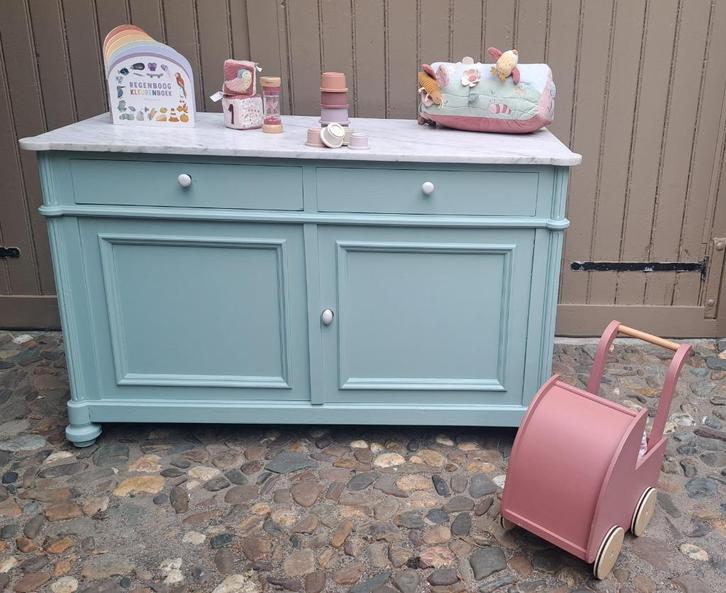 Mooie sfeervolle authentieke commode Marble Celadon 1895, Kinderen en Baby's, Kinderkamer | Commodes en Kasten, Zo goed als nieuw