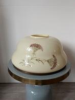 Vintage opaalglas lampenkap met handgeschilderd patroon, Gebruikt, Rond, Ophalen of Verzenden, Victoriaans art nouveau