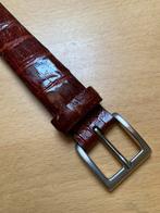 Italiaanse riem krokodil leer 102 cm kastanjebruin, Verzenden, Zo goed als nieuw, Bruin, 95 tot 105 cm