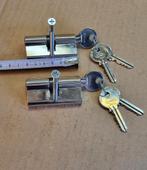 2x Gelijksluitend Gelijkluidende cilinderslot cilindersloten, Doe-het-zelf en Verbouw, Hang- en Sluitwerk, Ophalen, Nieuw, Rvs
