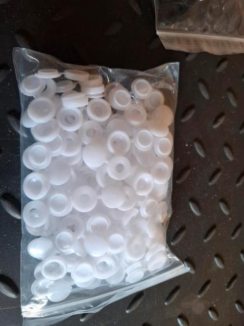 Zak 100 stuks afdek dopjes voor schroeven wit, Doe-het-zelf en Verbouw, IJzerwaren en Bevestigingsmiddelen, Nieuw, Schroeven, Ophalen of Verzenden