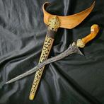 Keris Jangkung 3 Luk Pamor Dwiwarna Untu Walang KNN21, Antiek en Kunst, Verzenden