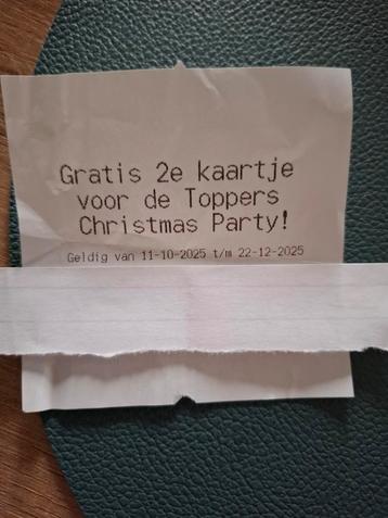 Etos 2de kaartje gratis voor Toppers christmas party beschikbaar voor biedingen