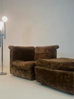 Vintage lounge fauteuil met hocker + gratis levering, Huis en Inrichting, Minder dan 75 cm, Zo goed als nieuw, ÅTMØS, Stof