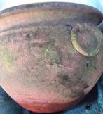 oud Hollandse roze terracotta 1678 bloempot verweerd uniek, Tuin en Terras, Bloempotten, Gebruikt, 40 cm of meer, Rond, Minder dan 40 cm