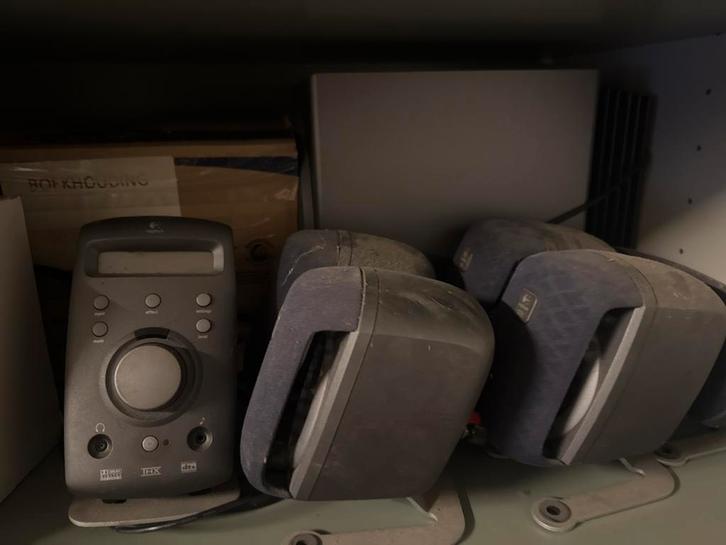 Logitech Z-680 5.1 Surround Sound Systeem, Audio, Tv en Foto, Luidsprekers, Gebruikt, Complete surroundset, 120 watt of meer, Overige merken