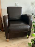 Lederen fauteuil bruin (klassiek en modern), Ophalen, Zo goed als nieuw, 75 tot 100 cm, 50 tot 75 cm