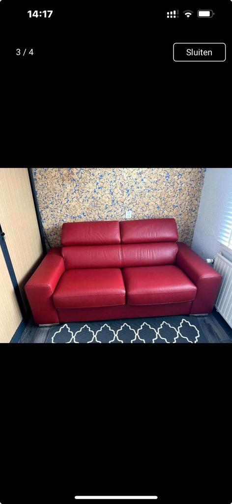 Zitbank/slaapbank, van echt leer, in zeer goede staat., Huis en Inrichting, Slaapkamer | Slaapbanken, Zo goed als nieuw, 190 cm of minder