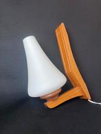 Vintage Mid Century houten wandlamp lamp, Huis en Inrichting, Lampen | Wandlampen, Ophalen of Verzenden