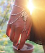 Hand armband handje van fatima hamsa dames vrouwen vinger, Verzenden, Nieuw, Zilver