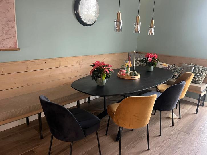 Keukenbank met zit kussens, Huis en Inrichting, Banken | Sofa's en Chaises Longues, Gebruikt, Vierpersoons of meer, 300 cm of meer