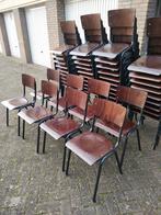Partij van 46 horeca, restaurant, school, cafe stoelen, Gebruikt, Bruin, Ophalen of Verzenden, Vijf, Zes of meer stoelen
