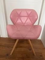 Roze Stoel met Houten Poten, Ophalen, Gebruikt, Overige kleuren, Eén