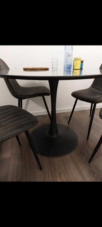 Ronde eettafel ringsted zwart 100cm diameter