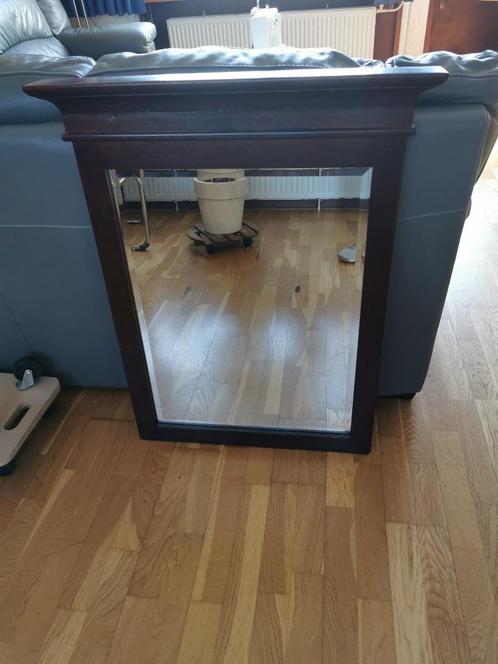 Spiegel in klassieke eiken lijst (H 91 cm x B72 cm), Huis en Inrichting, Woonaccessoires | Spiegels, Zo goed als nieuw, 50 tot 75 cm