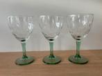 Vintage wijnglazen, optisch geblazen glas, Huis en Inrichting, Glas of Glazen, Ophalen of Verzenden, Overige stijlen, Glas