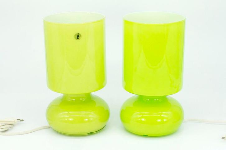 Ikea Lykta groen (set van 2), Huis en Inrichting, Lampen | Tafellampen, Zo goed als nieuw, Minder dan 50 cm, Glas, Ophalen of Verzenden