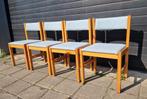 4 vintage design stoelen made in Denmark, Huis en Inrichting, Stoelen, Ophalen, Gebruikt, Hout, Vier