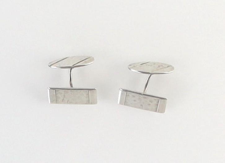 Art Deco zilveren manchetknopen, Sieraden, Tassen en Uiterlijk, Antieke sieraden, Manchetknopen, Zilver, Ophalen of Verzenden